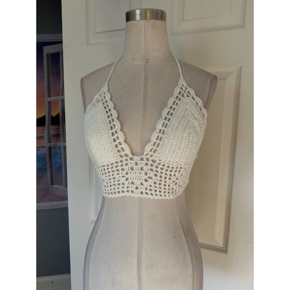 3 beautiful crocheted bikini halter tops fits XS/S - Picture 5 of 6
